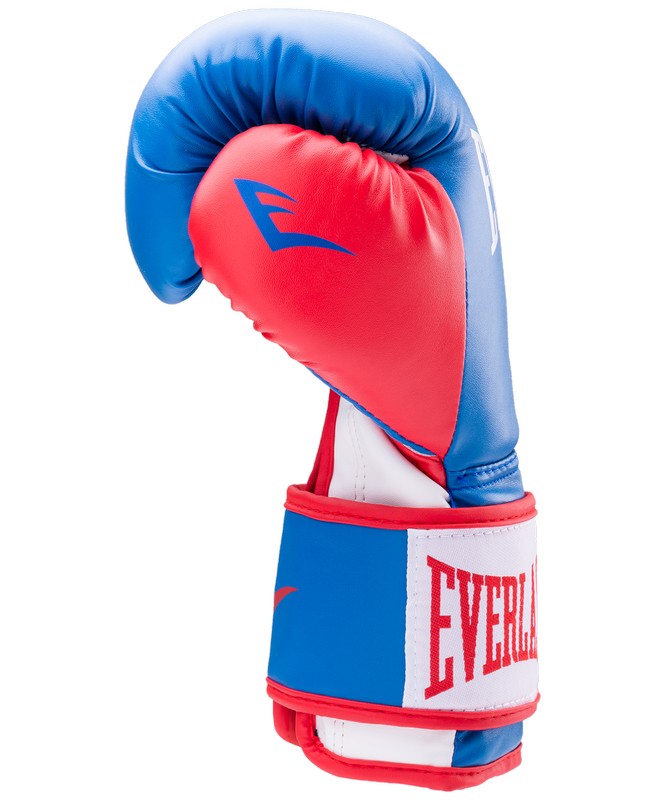 Перчатки боксерские Everlast Powerlock P00000727-10, 10oz, к/з, синий/красный 665_800