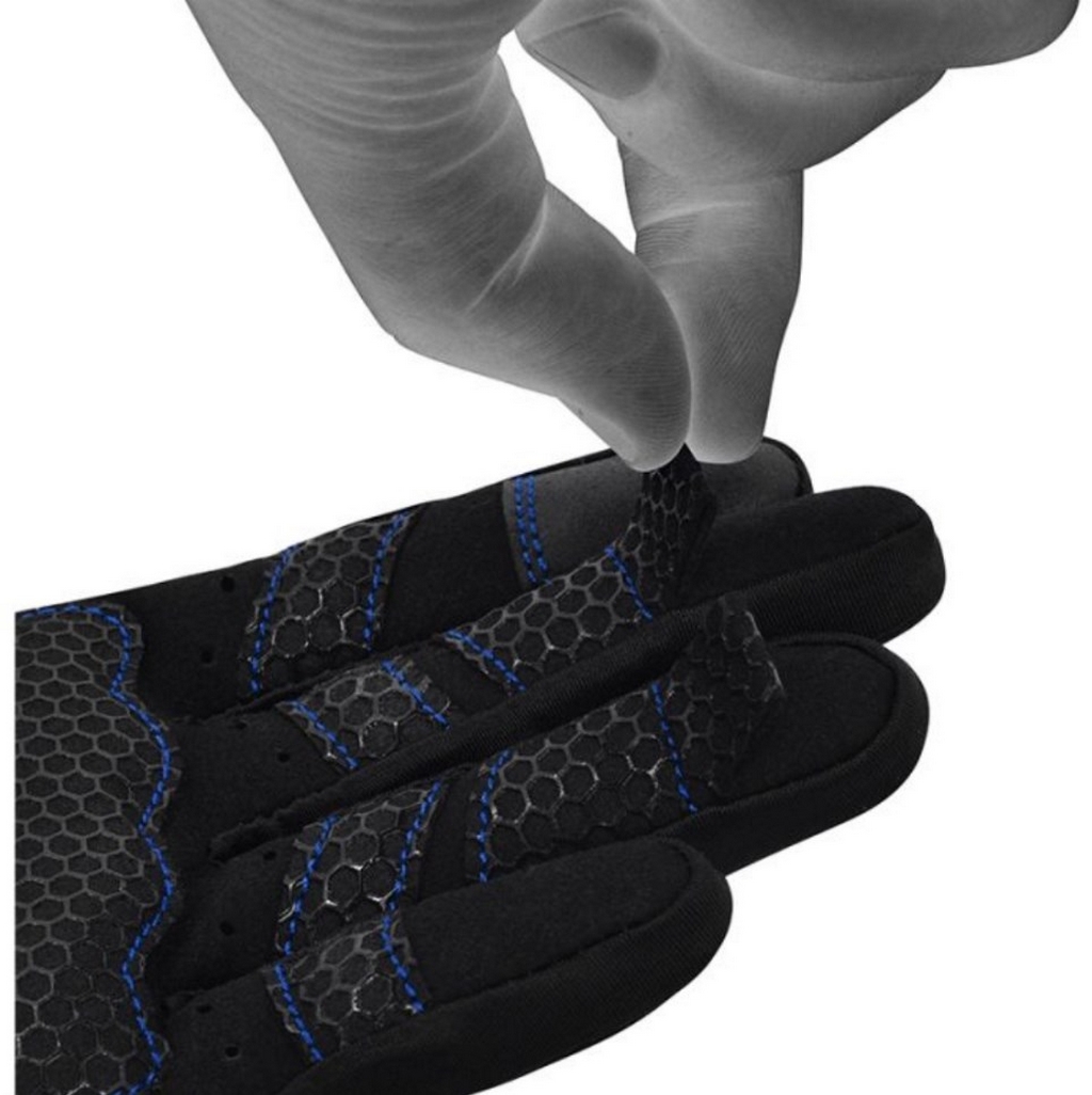 Перчатки RDX Gym Weight Lifting W1F черный\синий 1024_1026