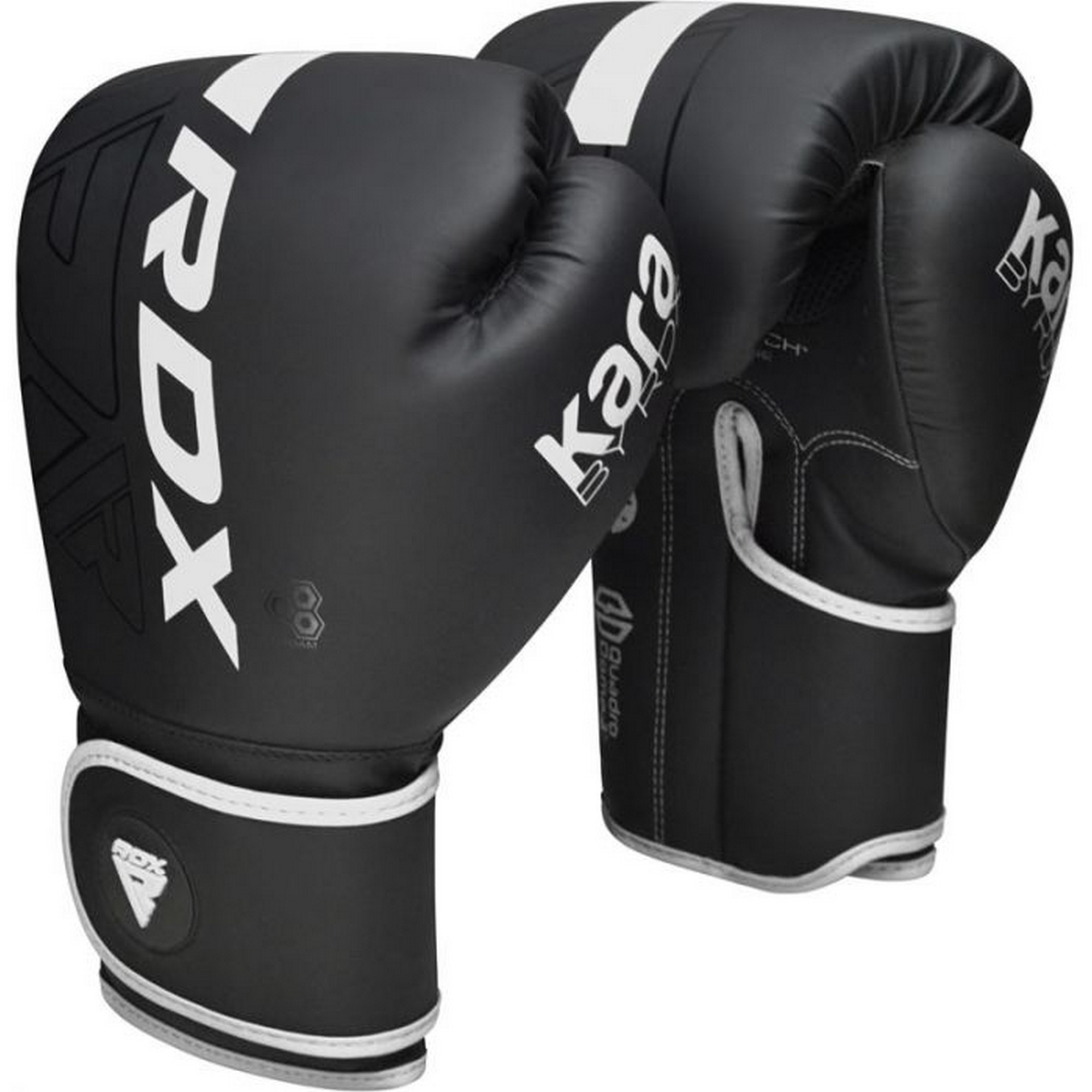 Перчатки тренировочные RDX BGR-F6MW-8OZ черный\белый матовый 2000_2000