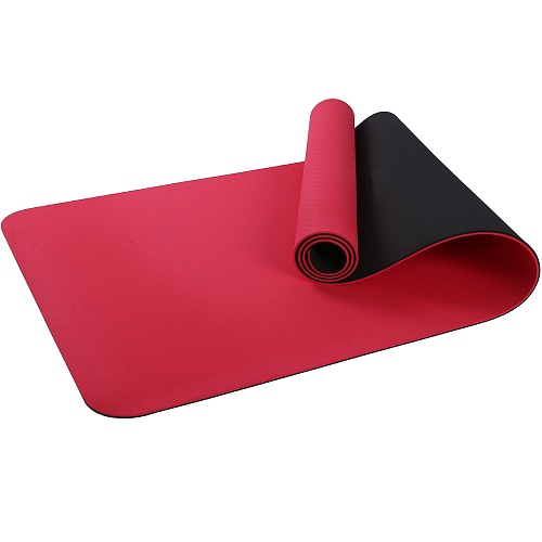 Коврик для фитнеса и йоги Larsen TPE двухцветный красн/черный р183х61х0,6см 500_500