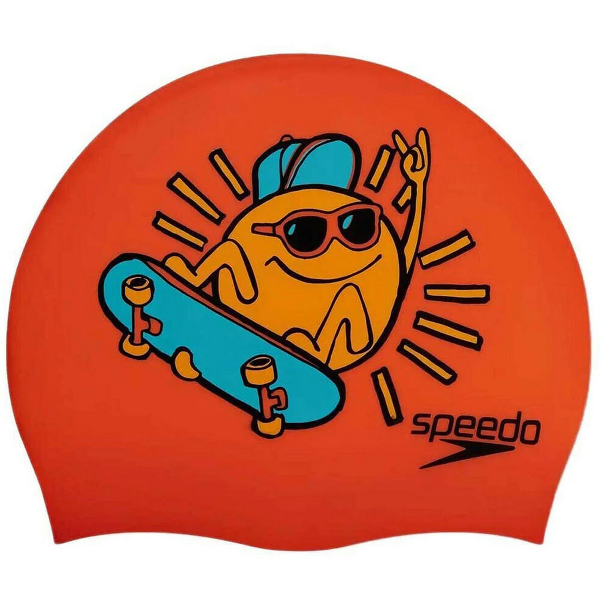 Шапочка для плавания детская Speedo Boom Silicone Cap Jr 8-0838615955 оранжевый 2000_2000
