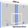 Щит баскетбольный профессиональный Glav из оргстекла толщ. 10 мм (для ферм и стоек) 01.200 120_120